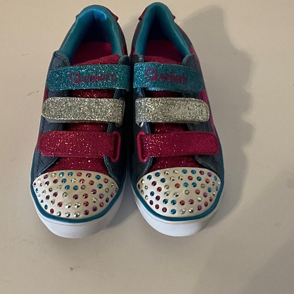 Skechers Kids' Sparkle Sneakers - Pink, Silver, Blue - Picture 1 of 5
